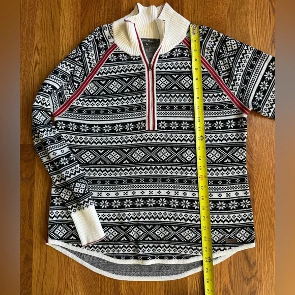 EDDIE BAUER Quarter Zip Nordic Ski/Winter Sweater Size L - Picture 7 of 11